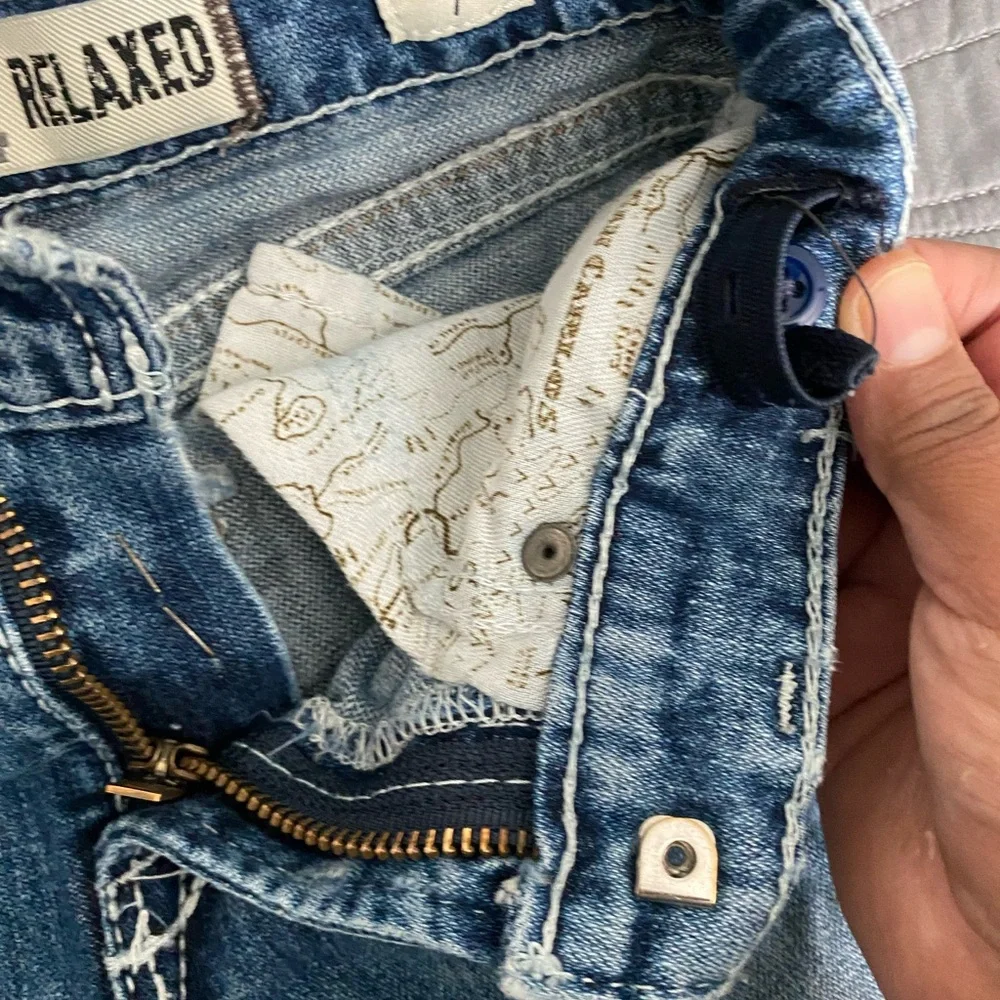 Ariat Blue Denim Jeans with Map Print Lining pantalón de niño - Picture 2 of 7